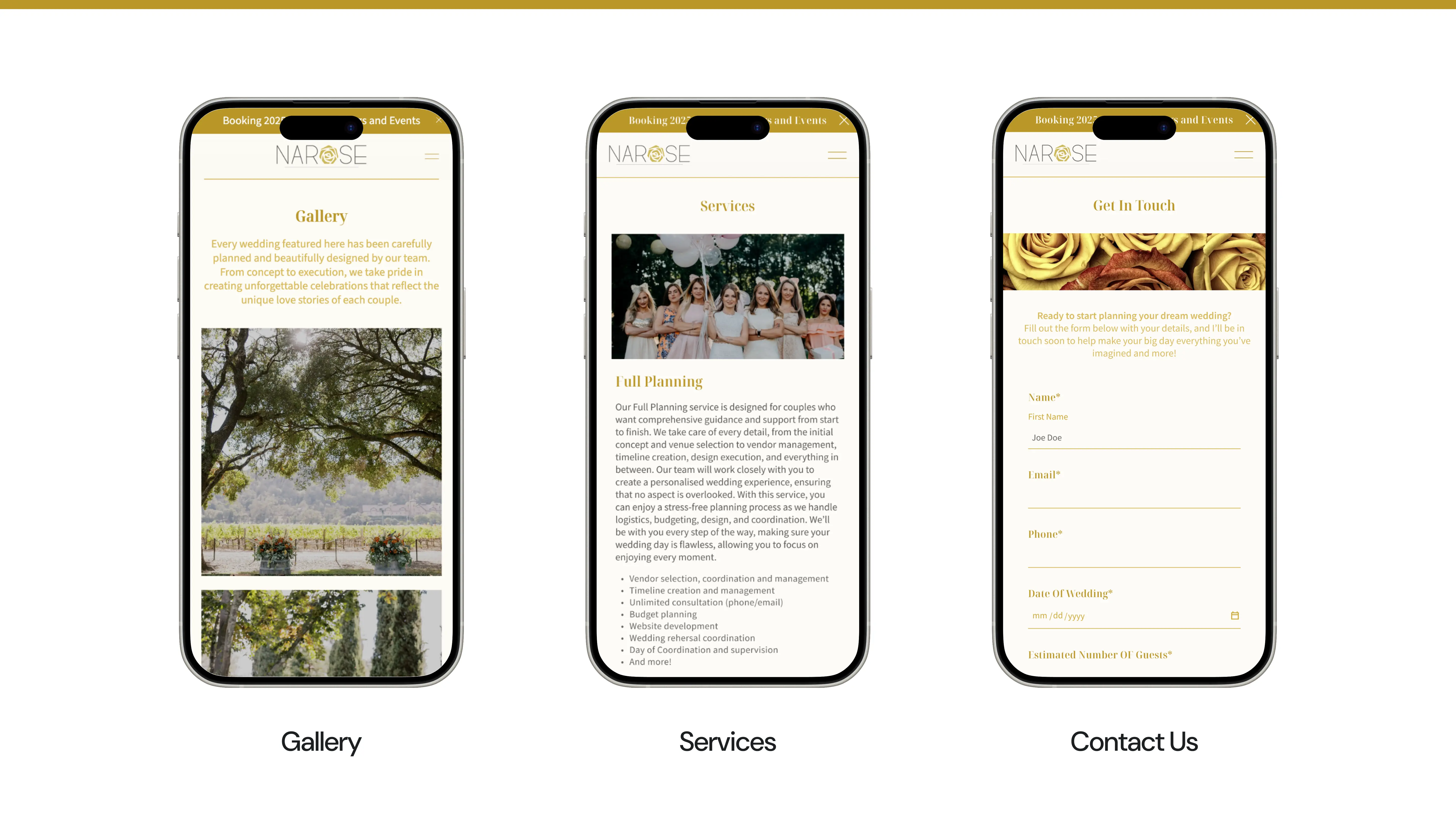 Elegant Wedding Planner Website, board 3